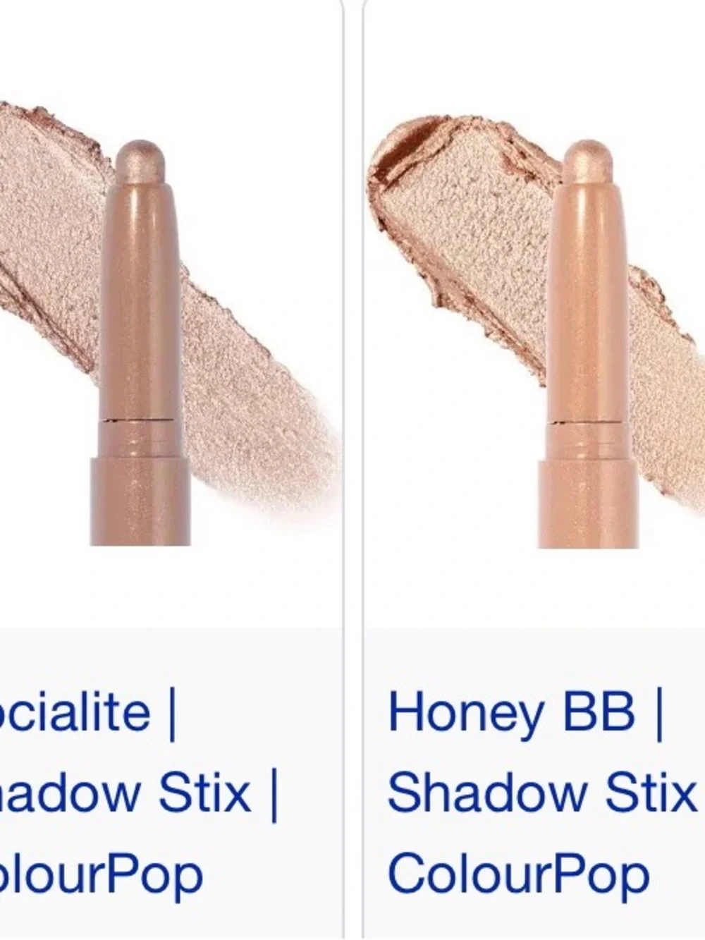 ColourPop Shadow Stix Duo Honey BB & Socialite Cream Shades